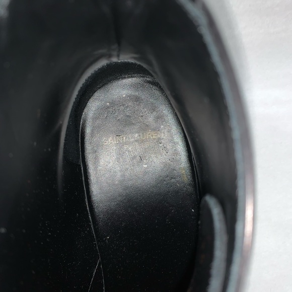 SAINT LAURENT size 42.5 black patent ARMY BOOTS - Picture 4 of 11